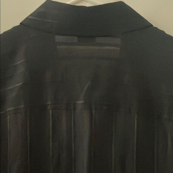 Theory Dervan Black Linen Blend Button-Up Shirt - Picture 7 of 7